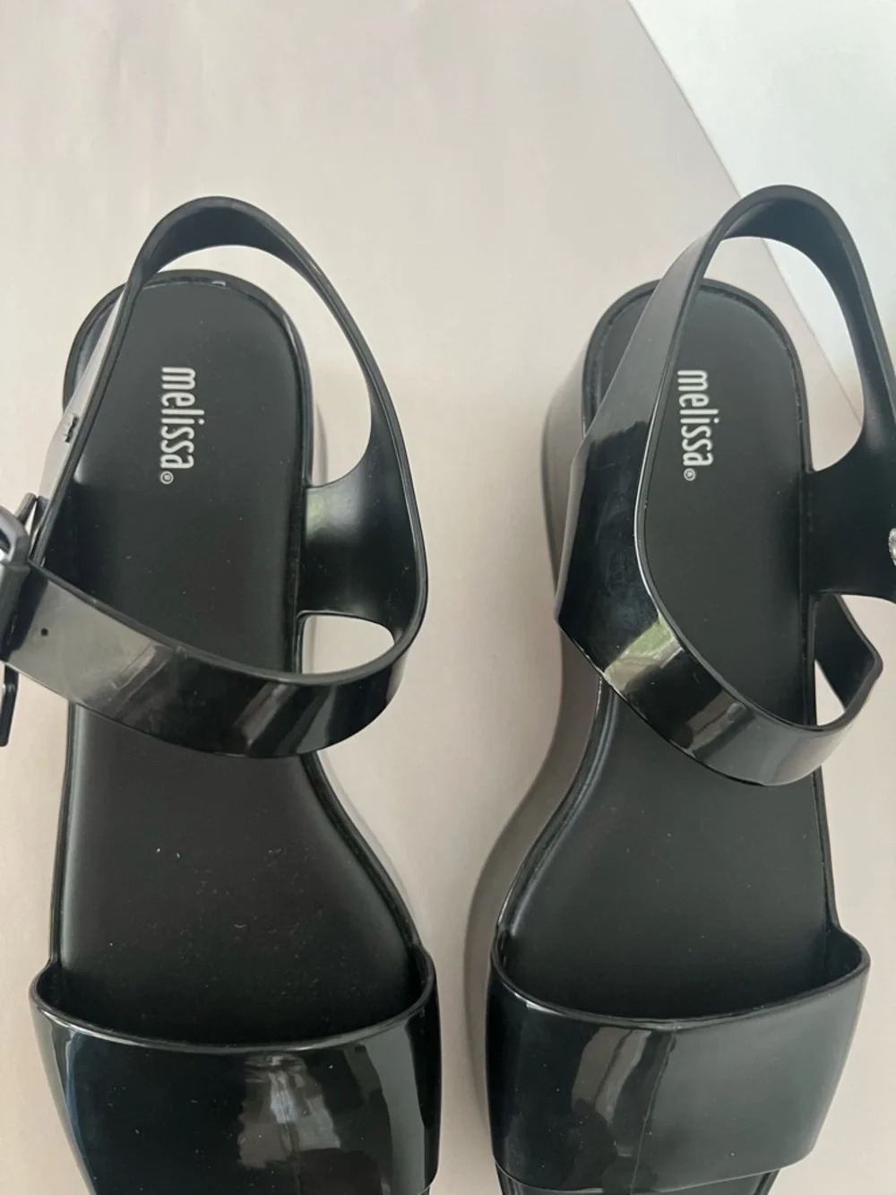 Melissa Mar Platform Sandals Black Jelly Chunky Size 9 - Picture 3 of 9